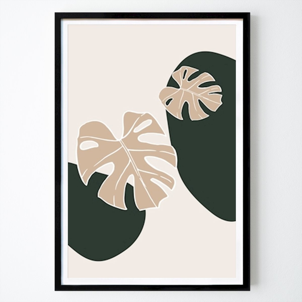 Botanical Poster: Tropical Serenity: Monstera Leaves in Minimalist Design by Brefasi5