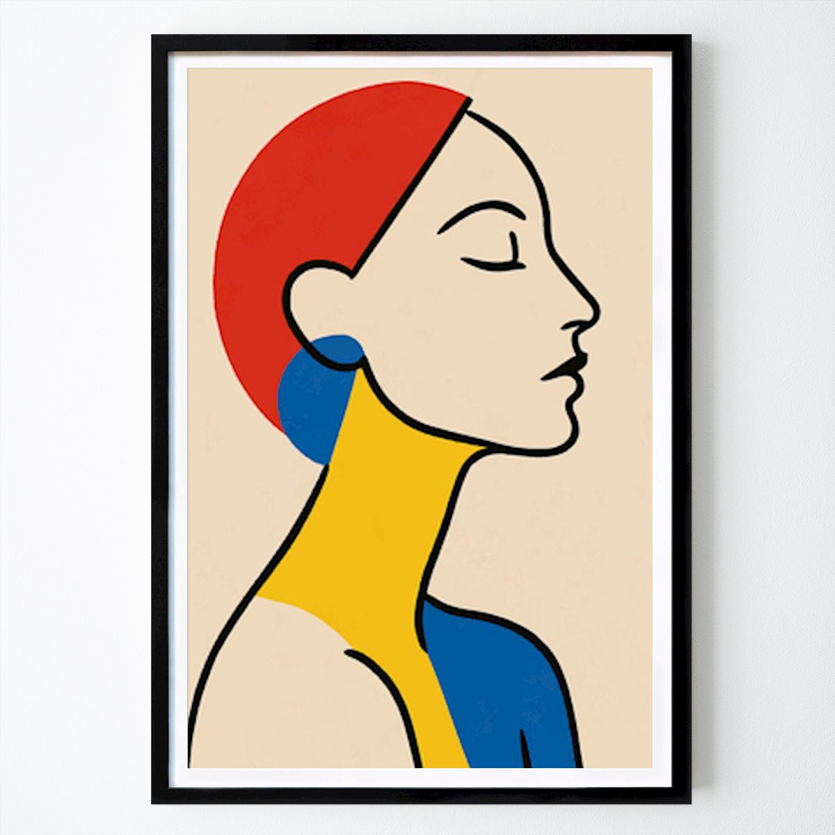 Abstrait Affiche: Profil abstrait : une interprétation moderne des portraits minimalistes par Kurniawan Jr