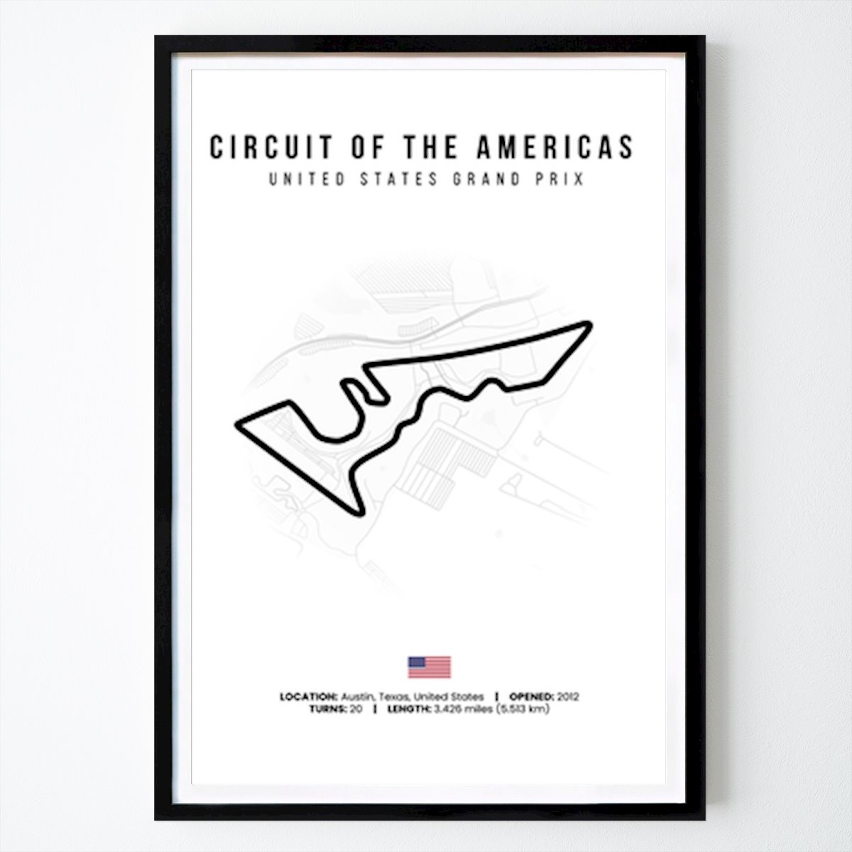 USA Plakat: Circuit of the Americas United States Grand Prix av Moca Safari