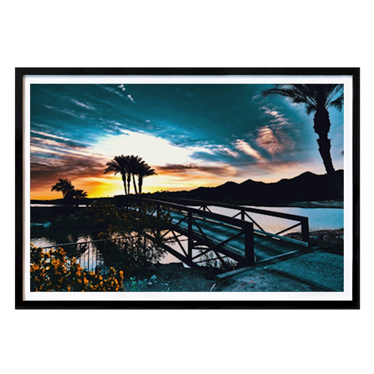Nature Poster: Sunset Serenity: A Bridge To Tranquility by Rickard Pihl