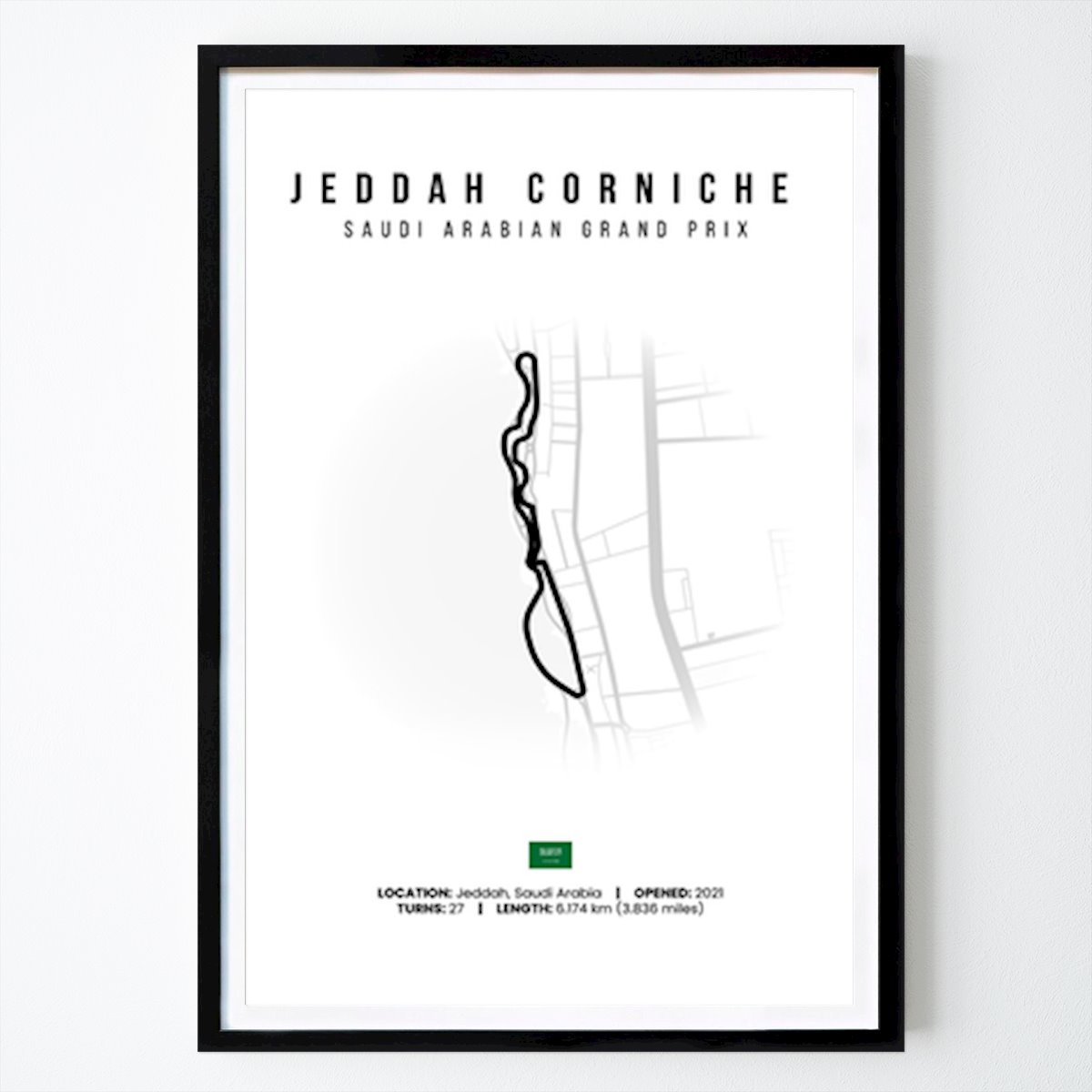 Car Poster: Jeddah Corniche Circuit Saudi Arabian Grand Prix by Moca Safari