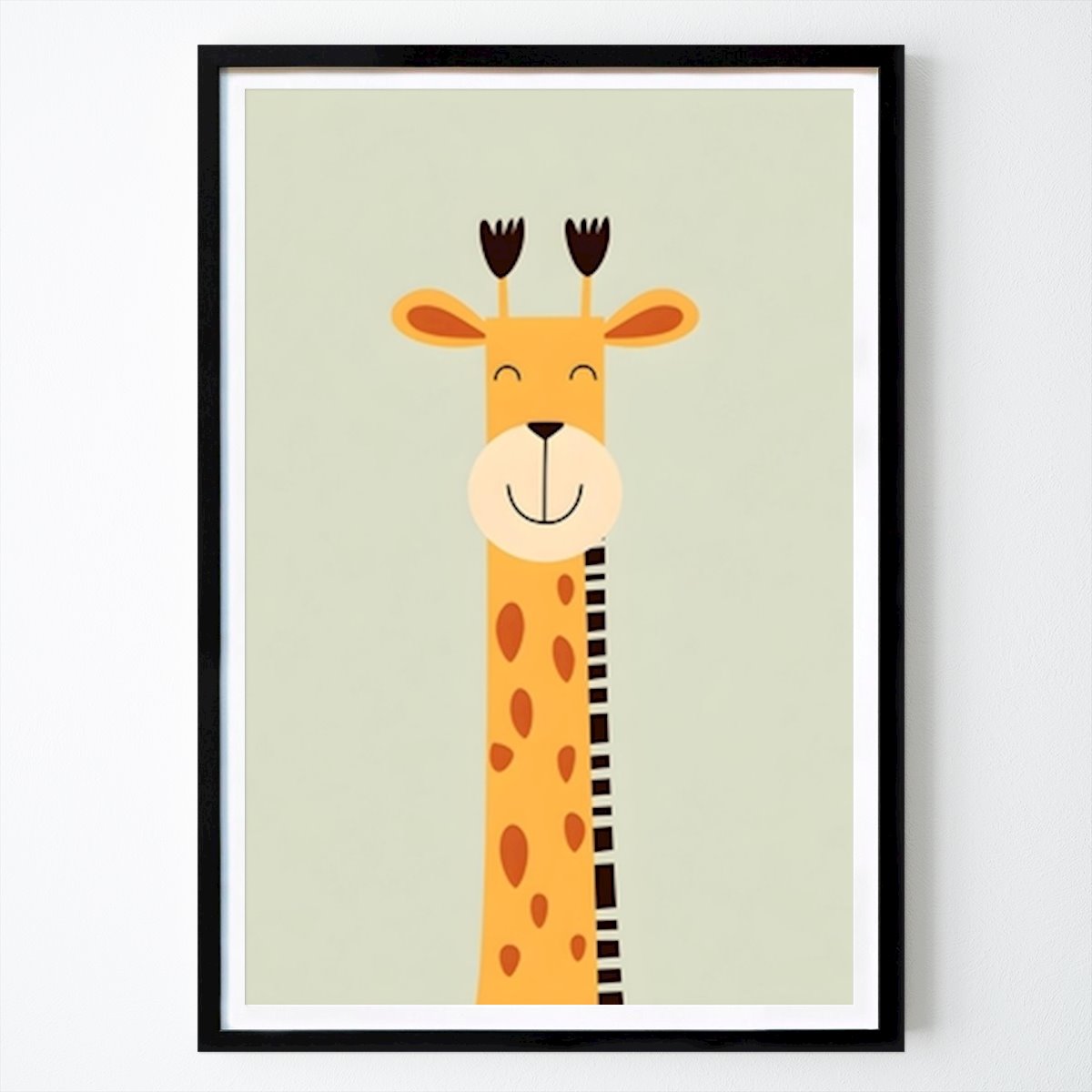 Børnebilleder Plakat: Glad tegneserie-giraf med stort smil av Drdigitaldesign