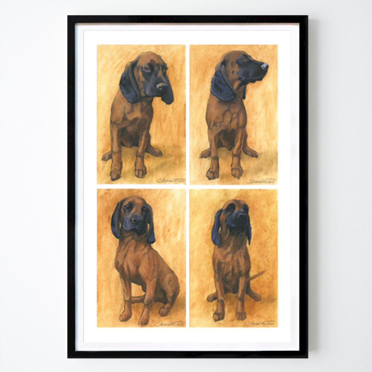 Animals Poster: Four Paws Of Charm: A Portrait Series Of Playful Hounds by Philipp Schomaker