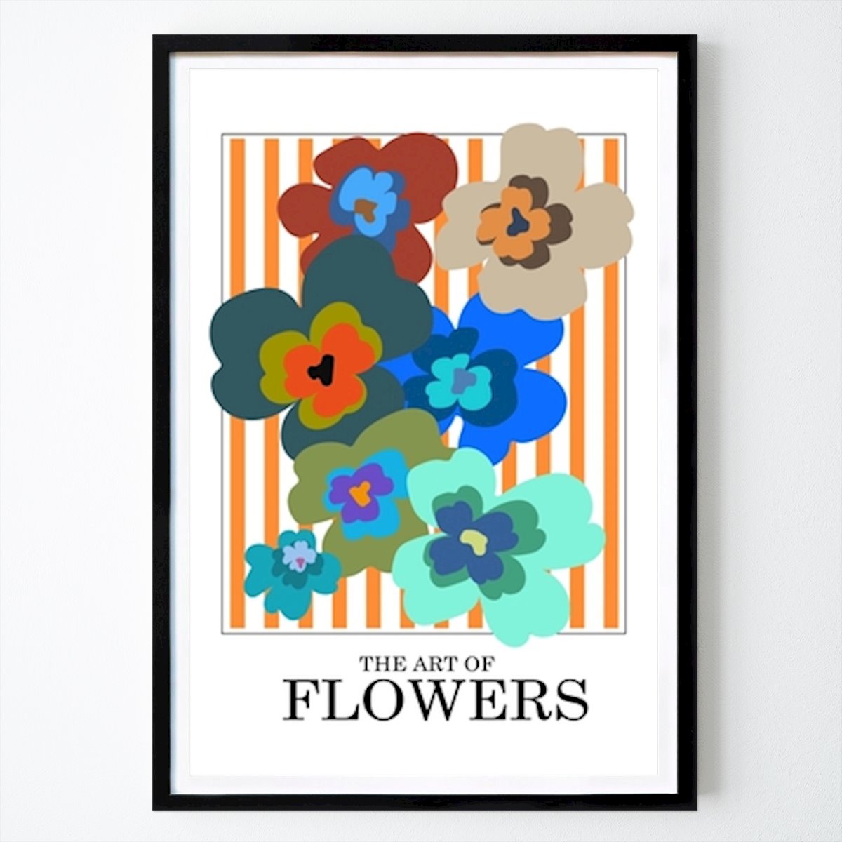 Black & White Poster: The Art Of Flowers Orange Stripe by Frances Collett