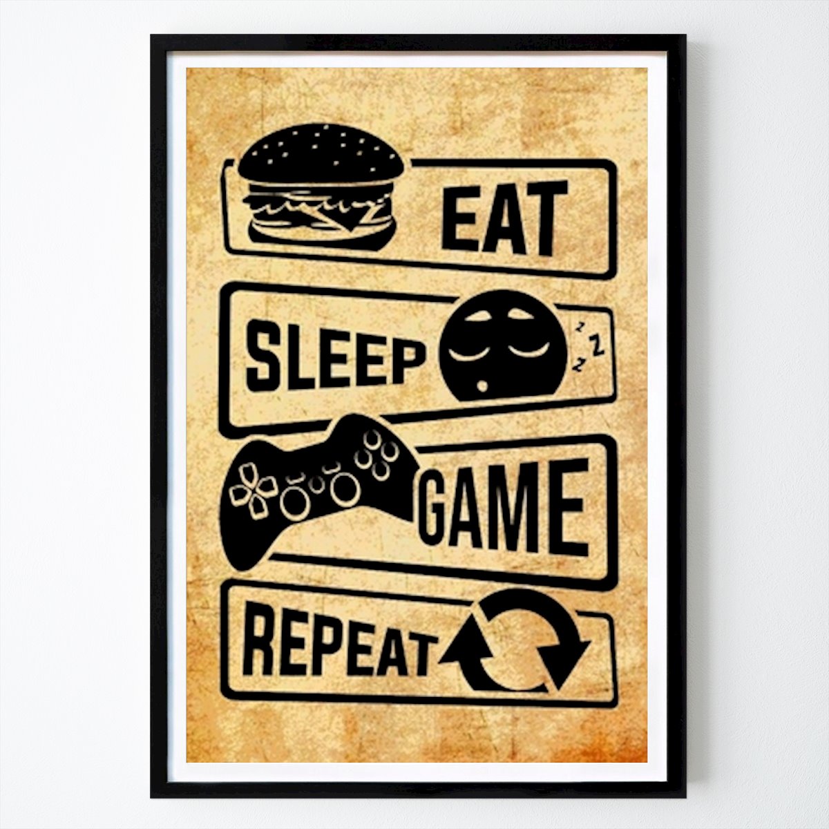 Kjøkken Plakat: Spis, sov, spill gjenta av YOGA PRASETYA