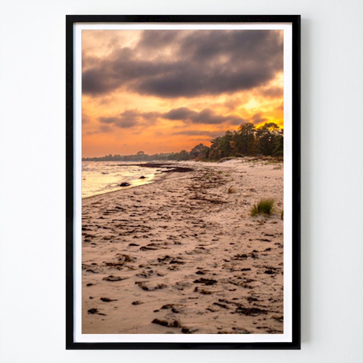 Příroda Plakát: Západ slunce nad pláží Beddingestrand od Tobias Grönberg