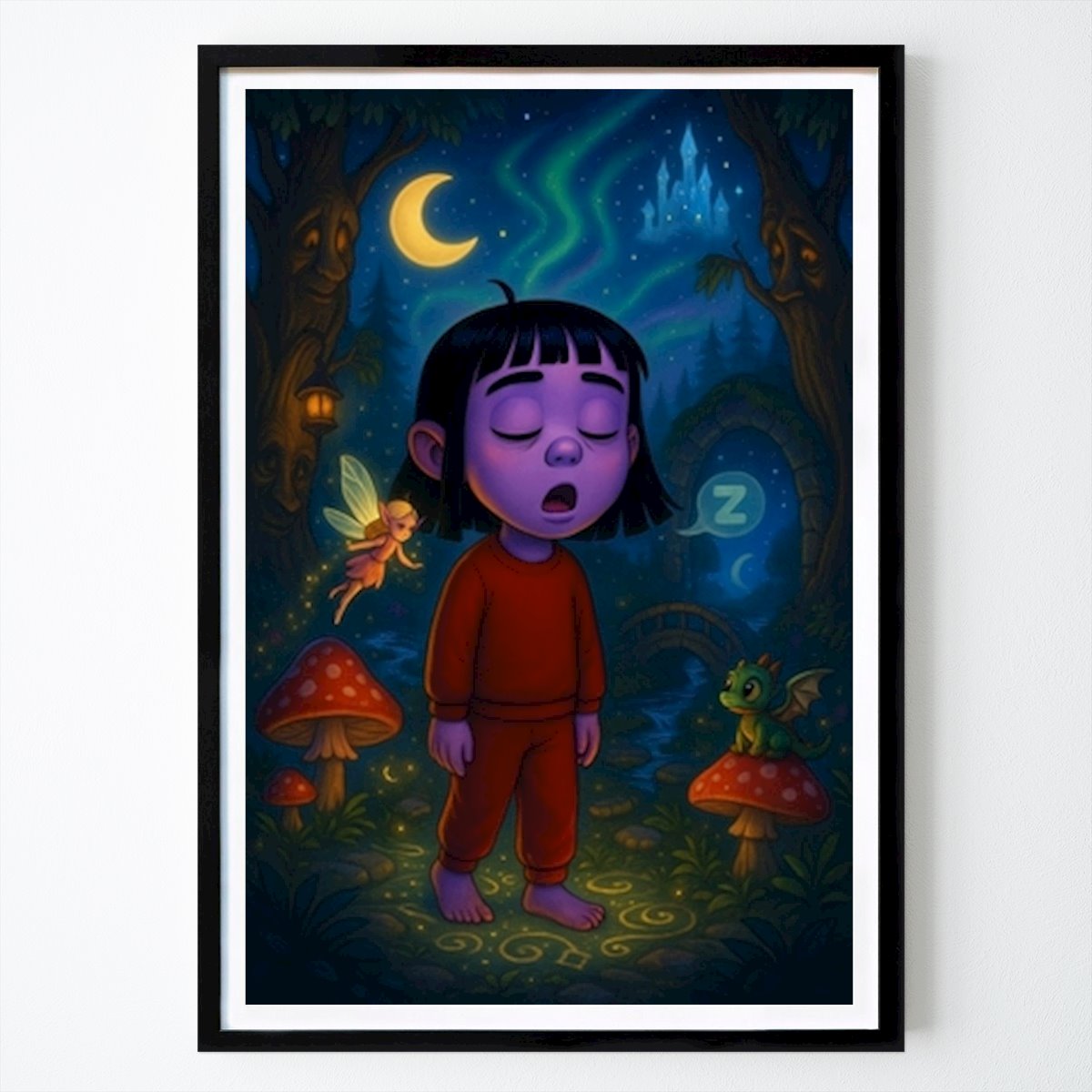 Nature Poster: Midnight in the Magic Forest by Hampus Lemon