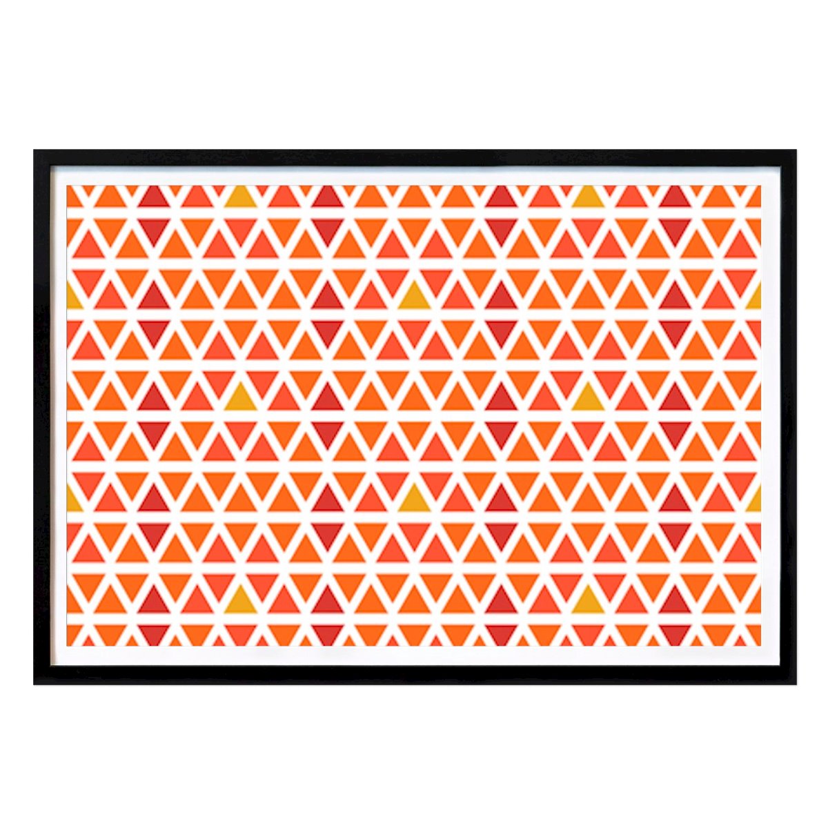 Kitchen Poster: Geometric Harmony: Vibrant Triangles in Warm Tones by Marika Barsrsind