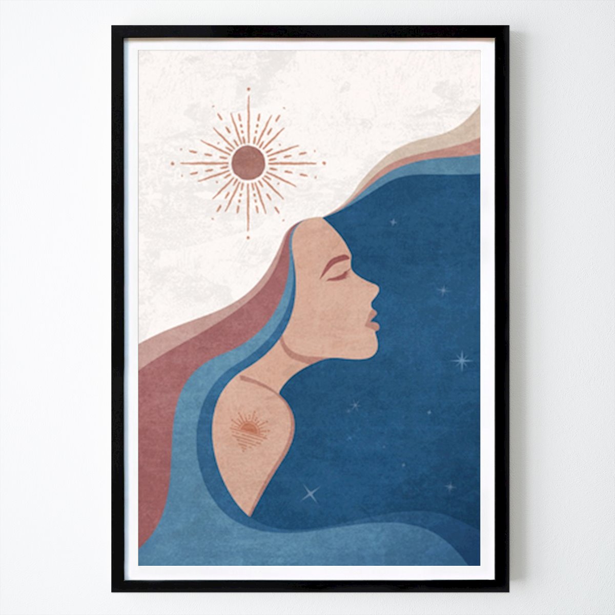 Abstrait Affiche: Sérénité céleste : un voyage à travers les paysages intérieurs par Emel Tunaboylu