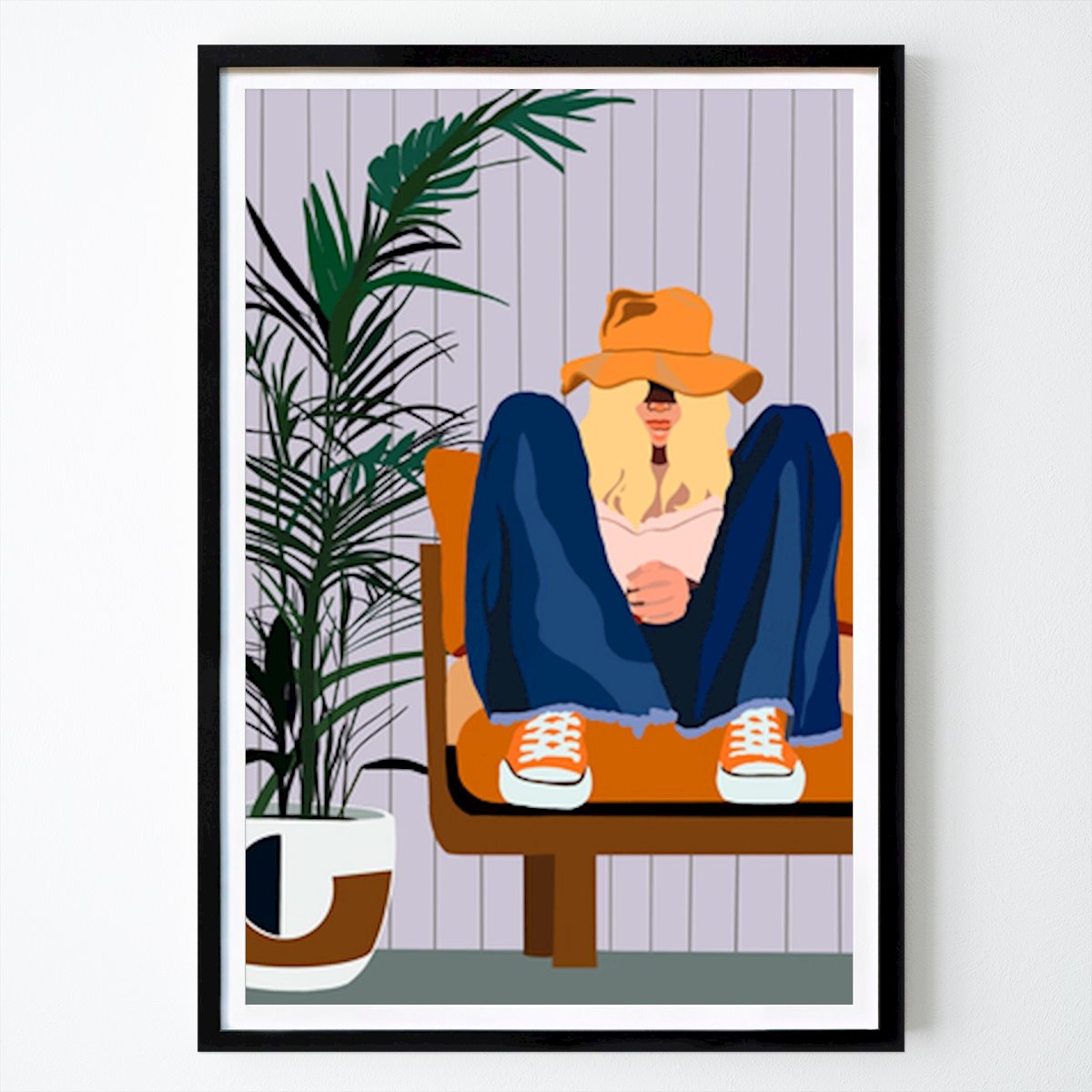 Retro & Vintage Poster: Chill Vibes: Retro Style in a Modern Space by Emel Tunaboylu