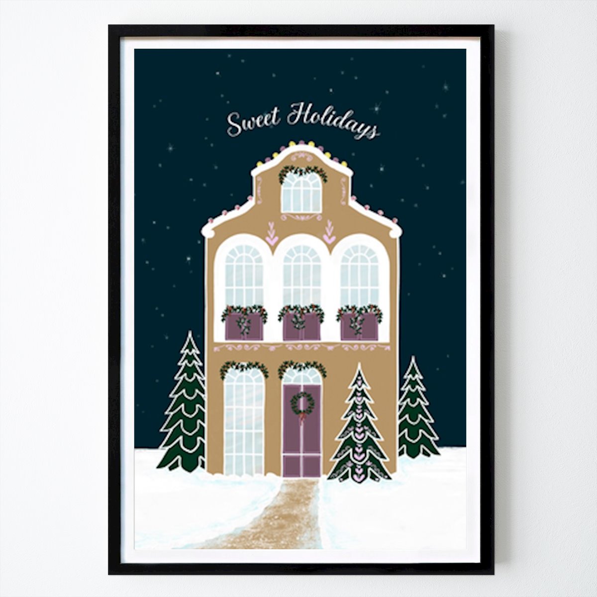 Places & Cities Poster: Charming Winter Retreat: Sweet Holidays by Rosana Laiz Blursbyai
