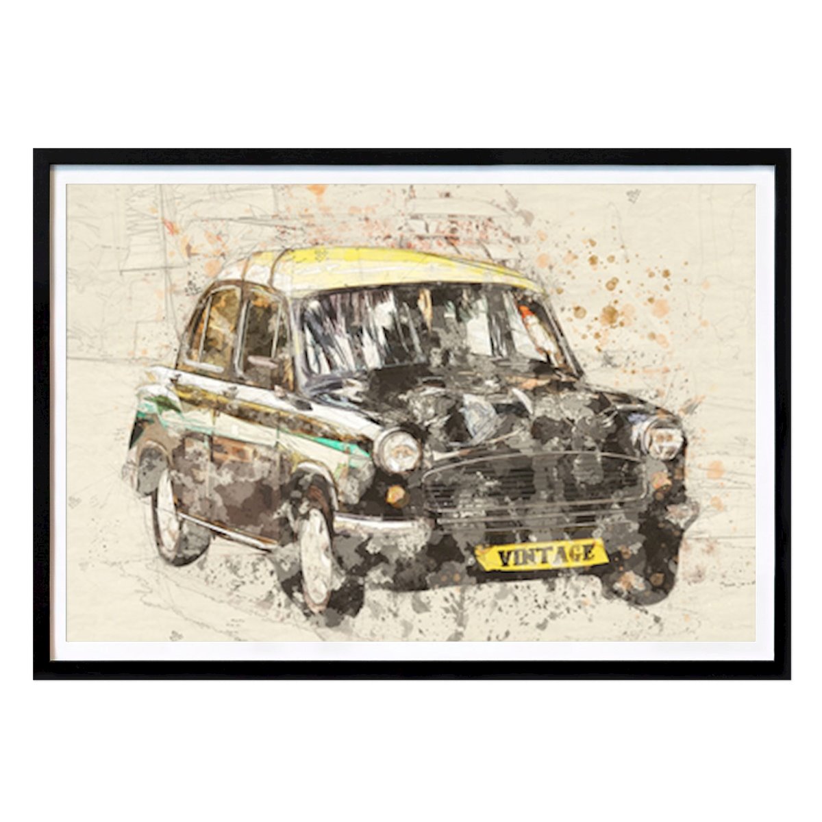 Retro & Vintage Poster: Klassieke charme: De heropleving van de vintage taxi van Lembayung senja studio [Vintage Poster]