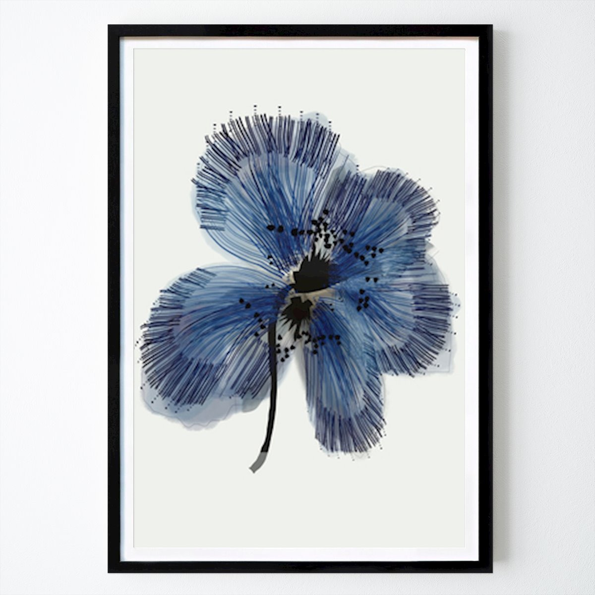 Botaniske Plakat: Leken blå blomst: Et moderne blomsterkunstverk av Casa cartissi