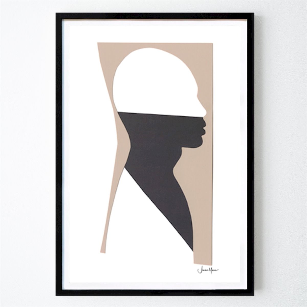 Abstraktes Poster: Silhouette of Identity: Eine moderne Erkundung in der Papierkunst von Jemma Morris