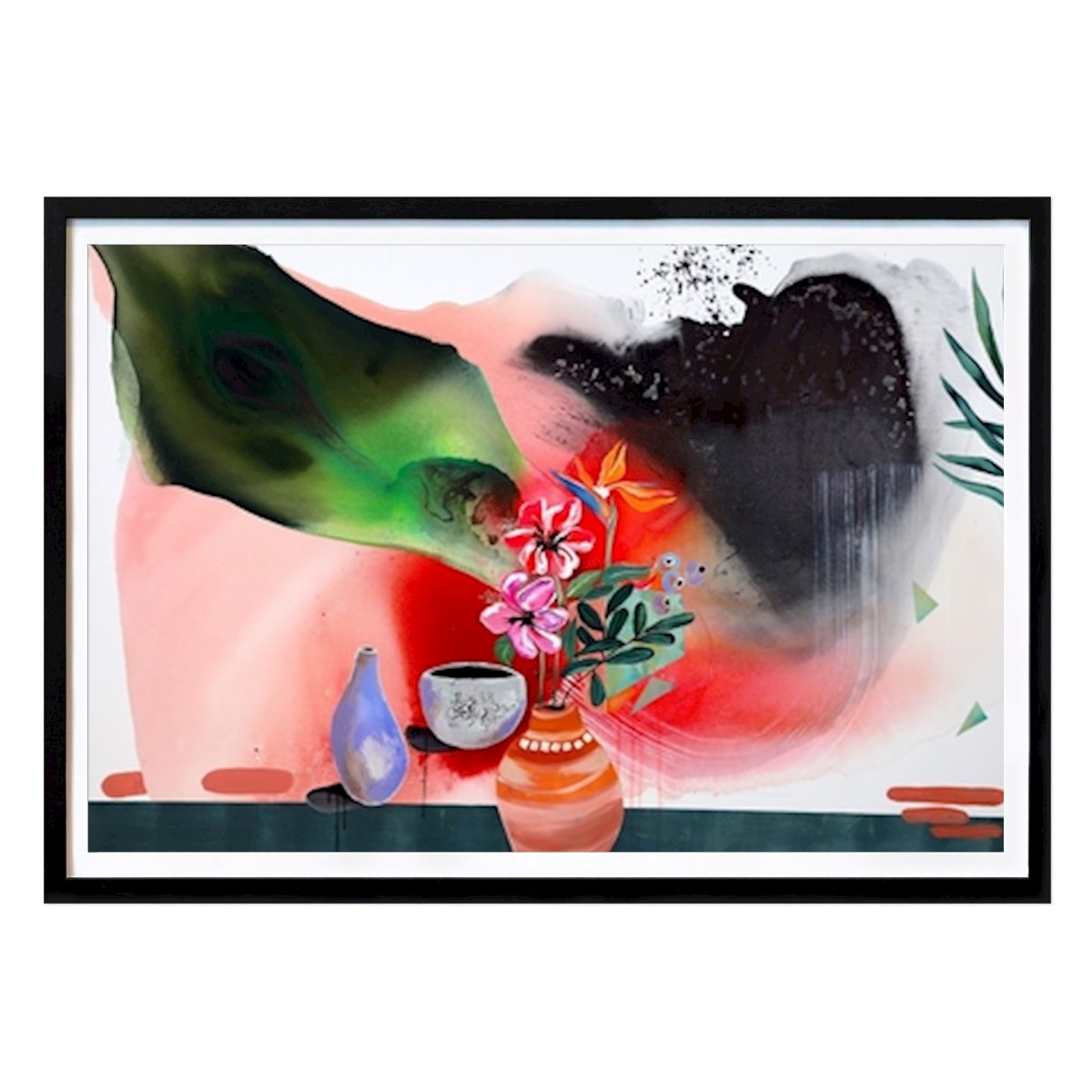 Abstract Poster: Vibrant Harmony: A Modern Floral Still Life by Poonam Choudhary