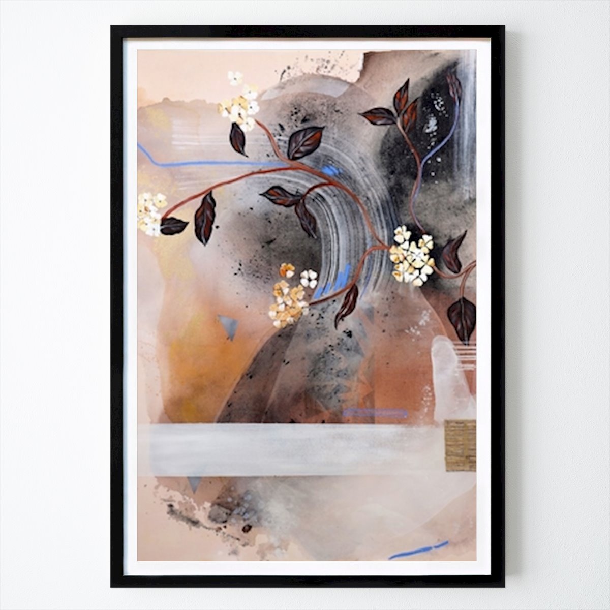 Abstract Poster: Whispers Of Nature: A Modern Floral Abstract by Poonam Choudhary