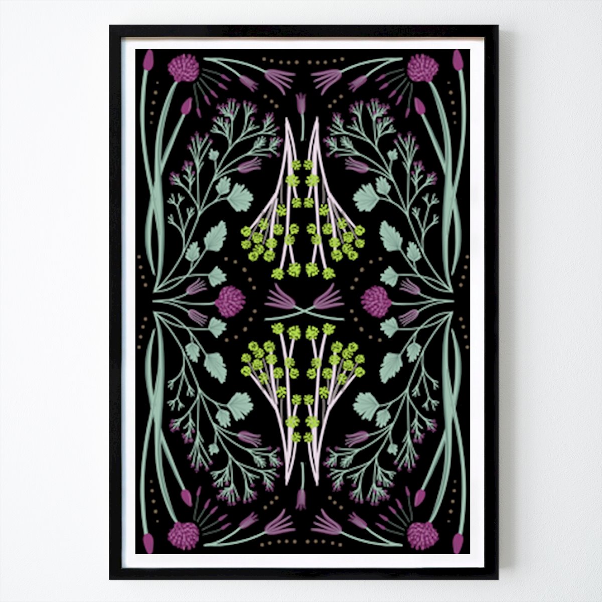 Květiny & Rostliny Plakát: Botanická elegance: Design květinové symetrie od Anis Illustration