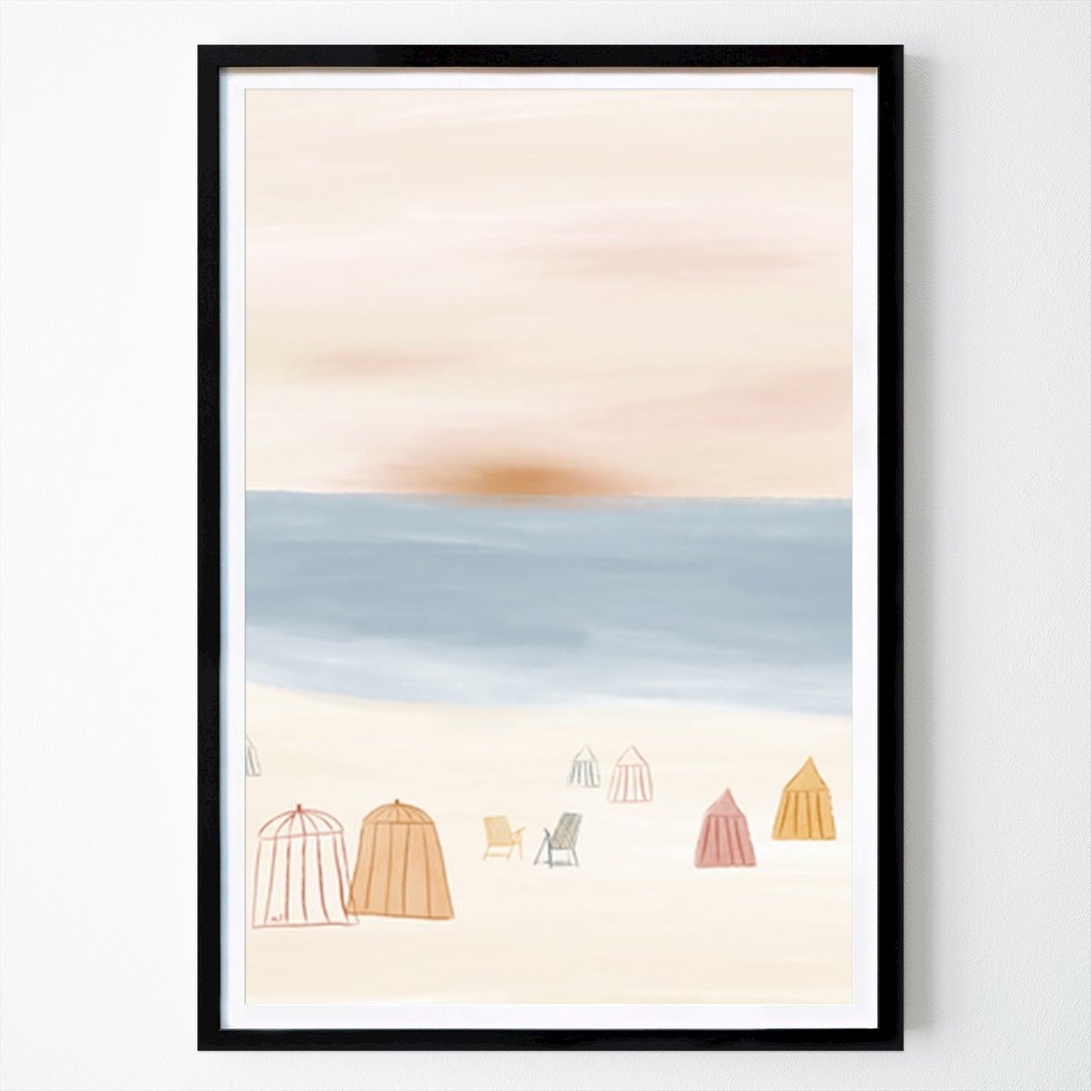 Places & Cities Poster: Serene Beachscape: A Dreamy Coastal Escape by Menina Lisboa