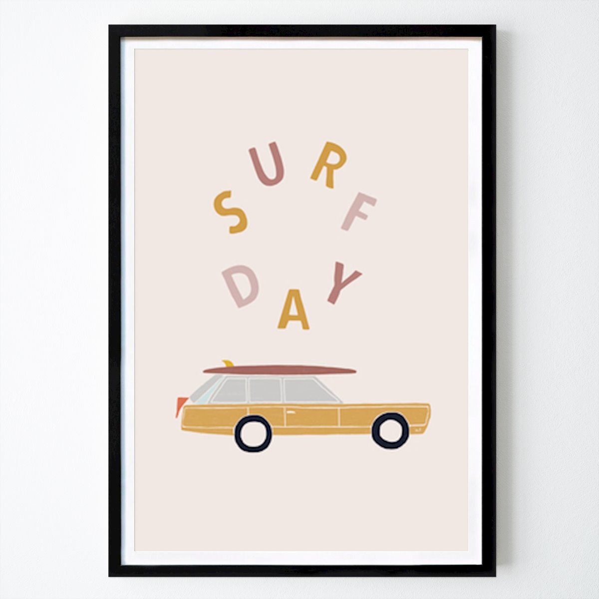 Retro & Vintage Plakat: Retro Surf Day klimat autorstwa Menina Lisboa