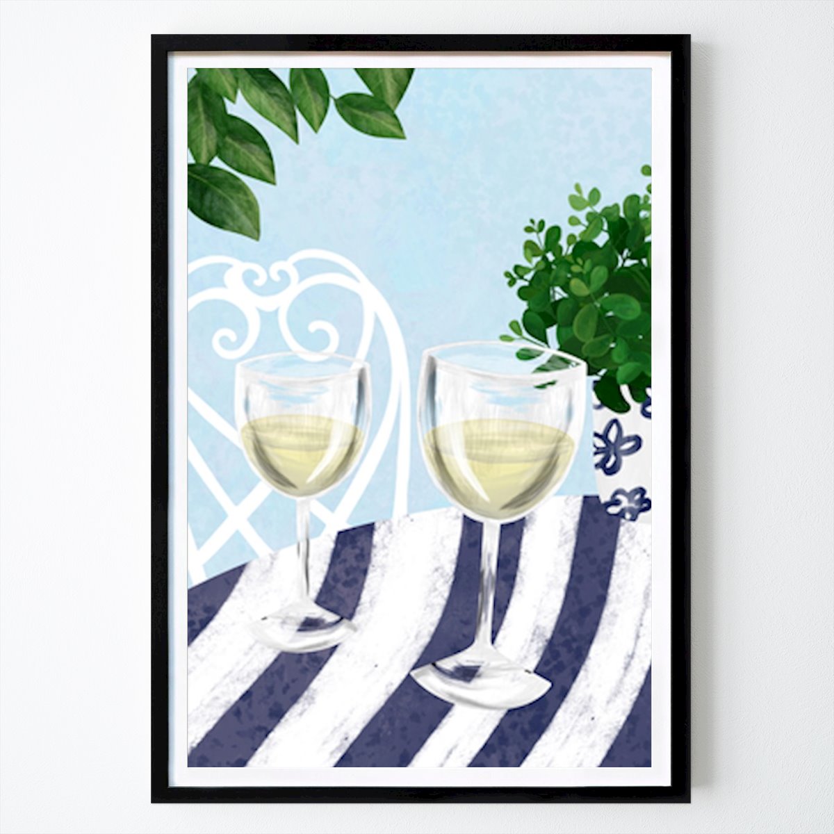 Botanical Poster: Chic Summer Soirée: Refreshing Sips in a Garden Setting by EMELIEmaria
