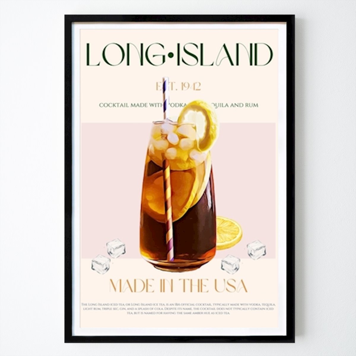 USA Poster: Classic Long Island Iced Tea: A Timeless American Cocktail by Nazma Khokhar