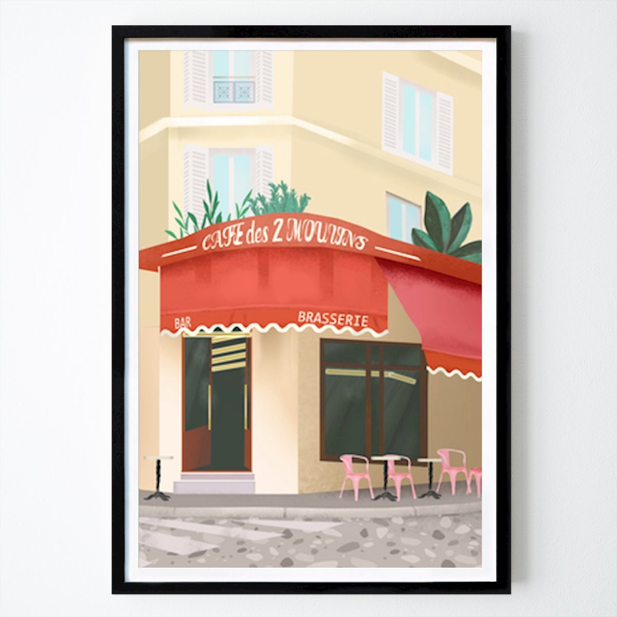Illustrasjon Plakat: Sjarmerende parisisk kafé: Et stykke Montmartre av Petra Lizde