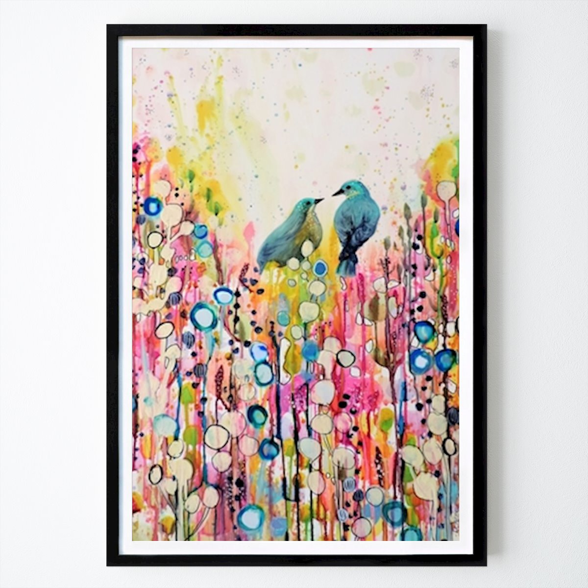 Kitchen Poster: Whimsical Harmony: A Colorful Encounter in Nature by Sylvie Demers