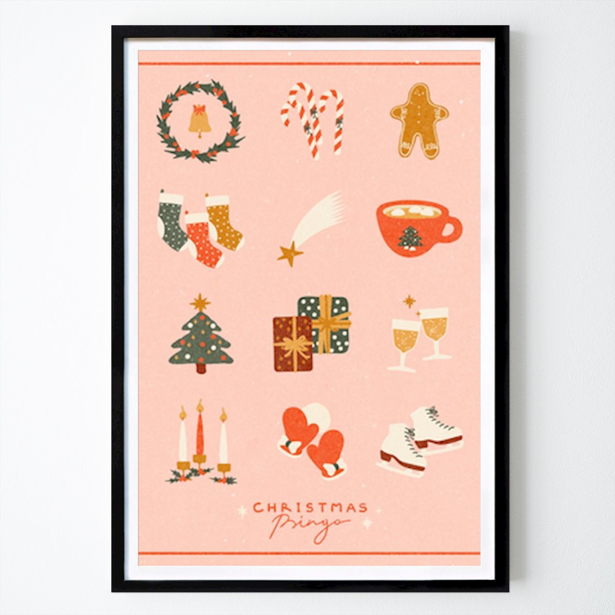 Umenie Plagát: Sviatočná zábava: Vianočná bingo karta od NKTN