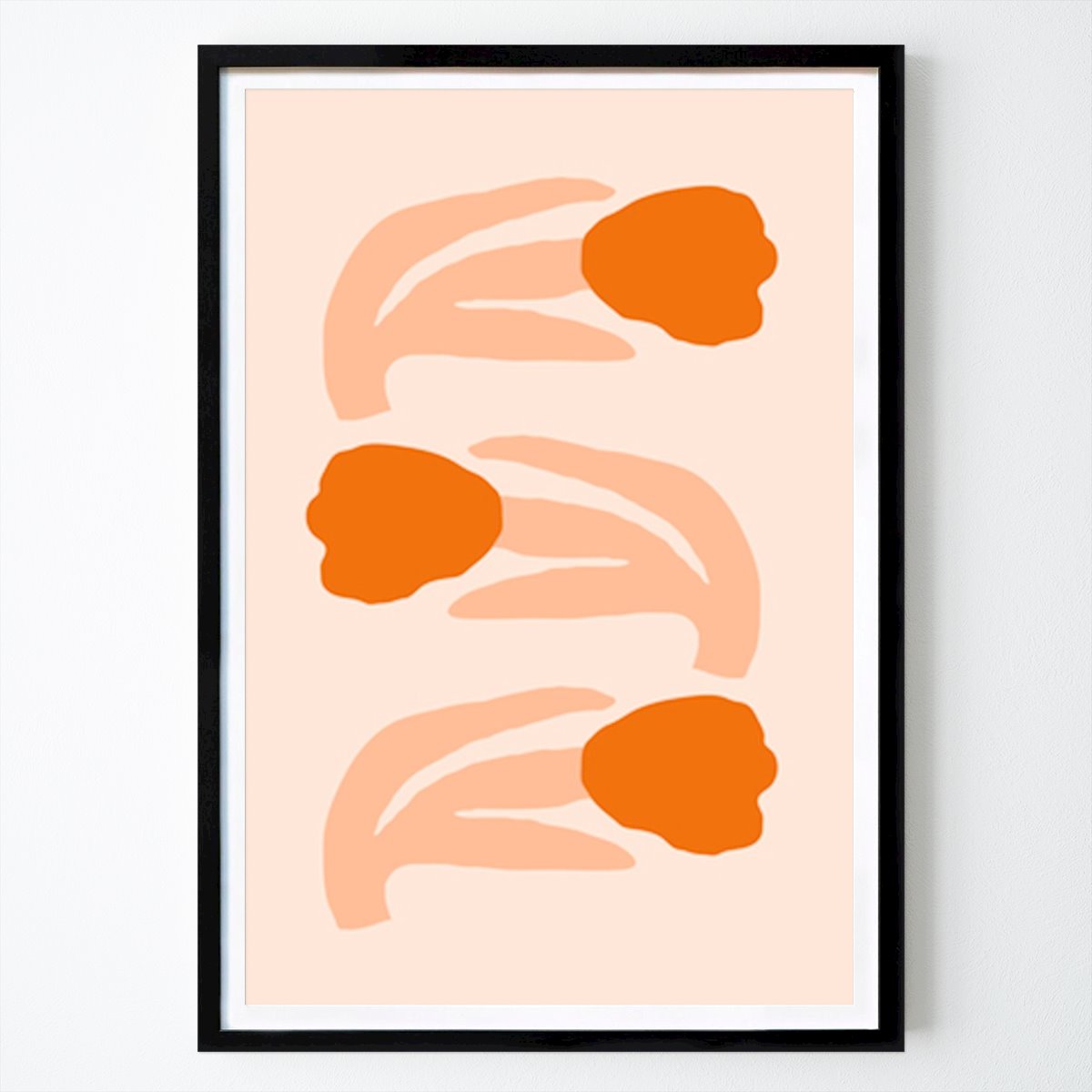 Botanical Poster: Abstract Harmony: Hands and Blooms by NKTN