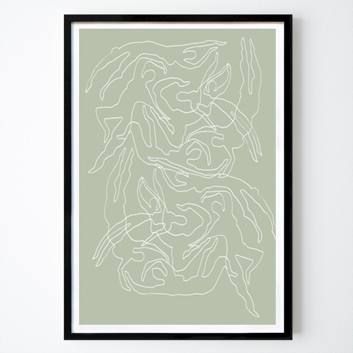 Abstract Poster: Fluid Movements: Abstract Dance in Line Art by Pictufy Studio II