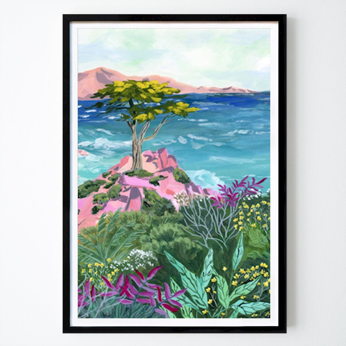 Blomster & Planter Plakat: Fredfyldt kystflugt: Et levende landskab af naturens skønhed av Sarah Gesek