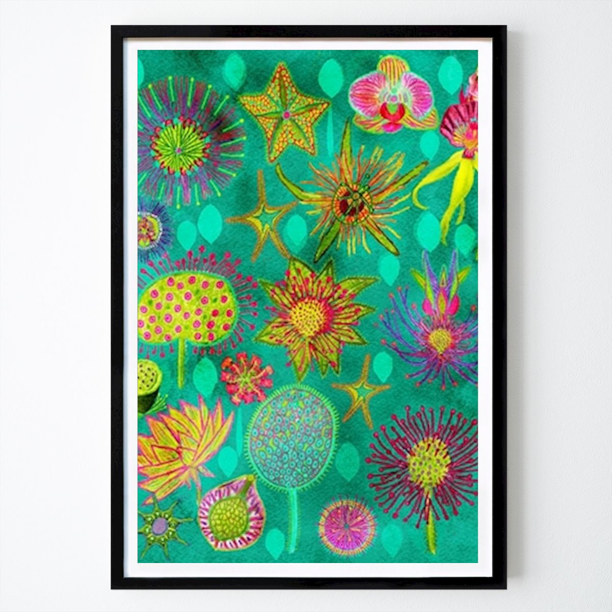 Botanical Poster: Vibrant Floral Fantasy: A Colorful Botanical Wonderland by Giovanna nicolo