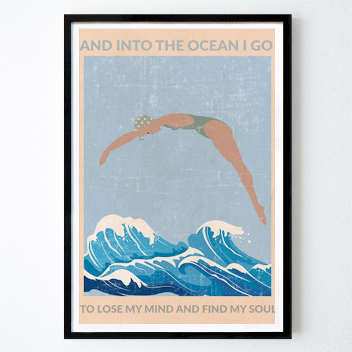 Citation & Text Poster: Into The Ocean: A Journey Of Mind And Soul by WallChart Art Studio