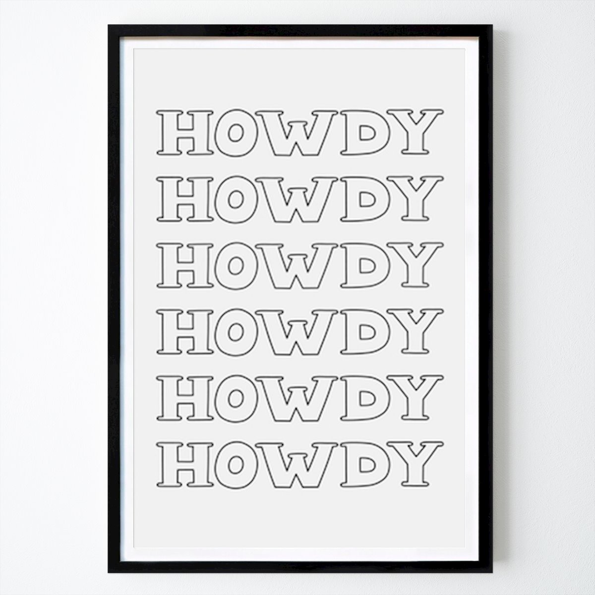 Retro & Vintage Poster: Howdy Repeated: A Playful Greeting Design by Jolly and Dash
