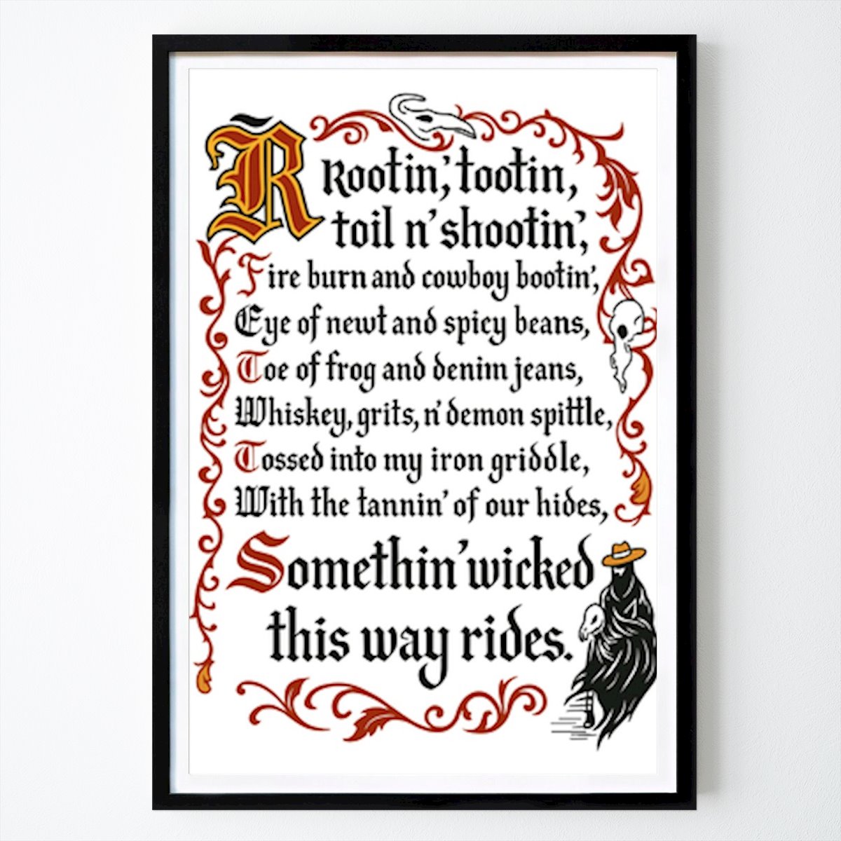 Cuisines Affiche: Rootin', Tootin' et quelque chose de méchant : le sort d’un cow-boy par ArtistED