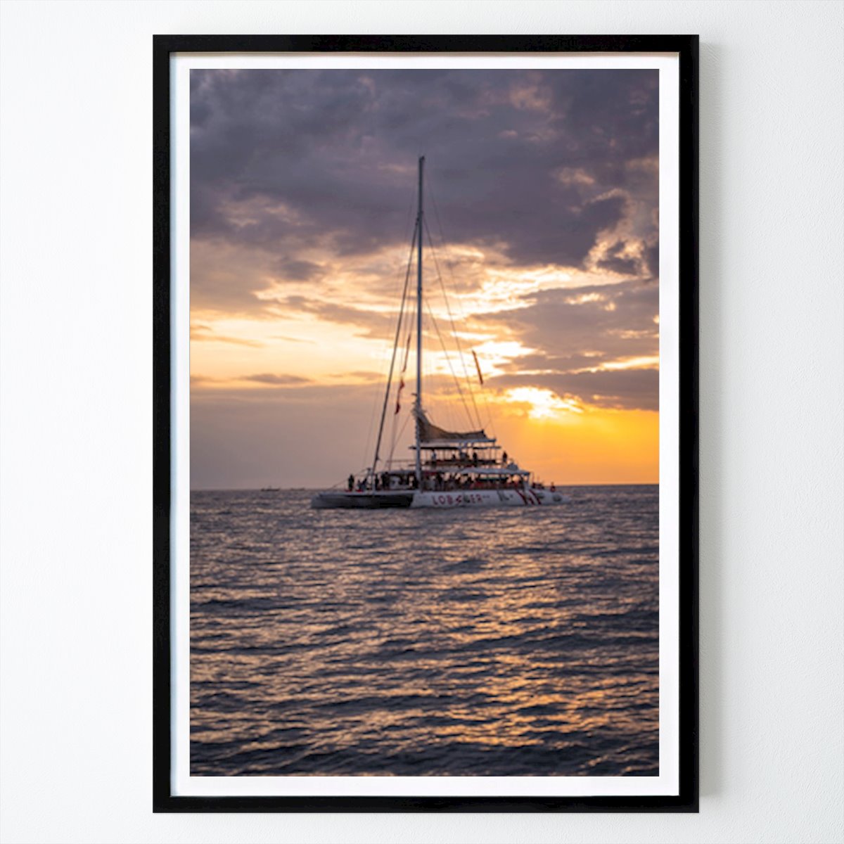 Nature Poster: Sunset Serenity: A Catamaran's Evening Voyag by Damir Makevic