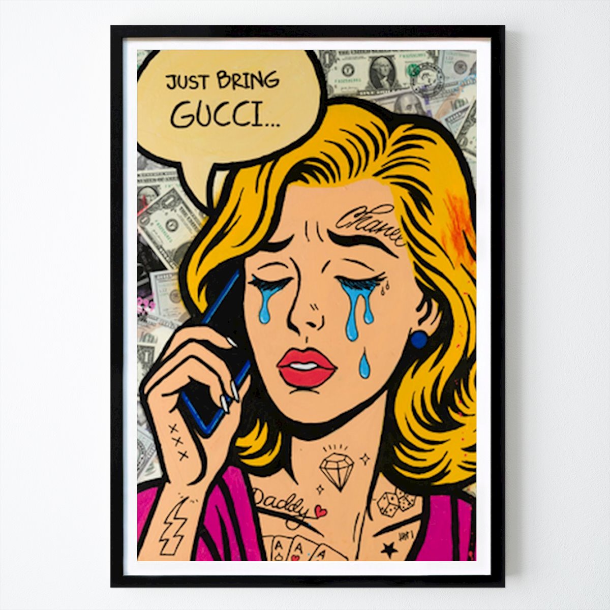 Das Materialmädchen Poster von Mikael Lindgren – Pop Art Wandbild – Printler