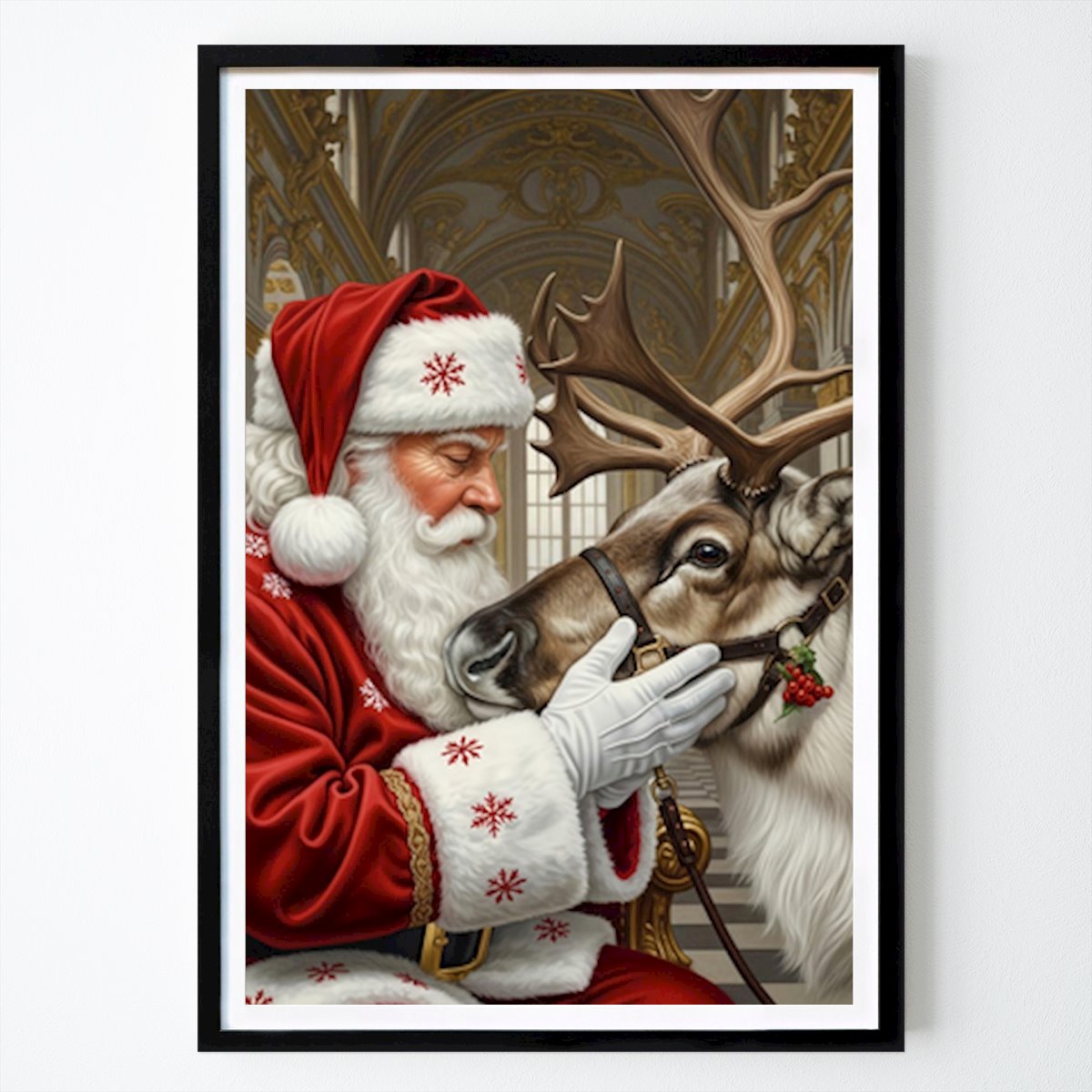 Animale Poster: Il momento commovente di Babbo Natale con la sua renna di MOHAMED MAAROUFI