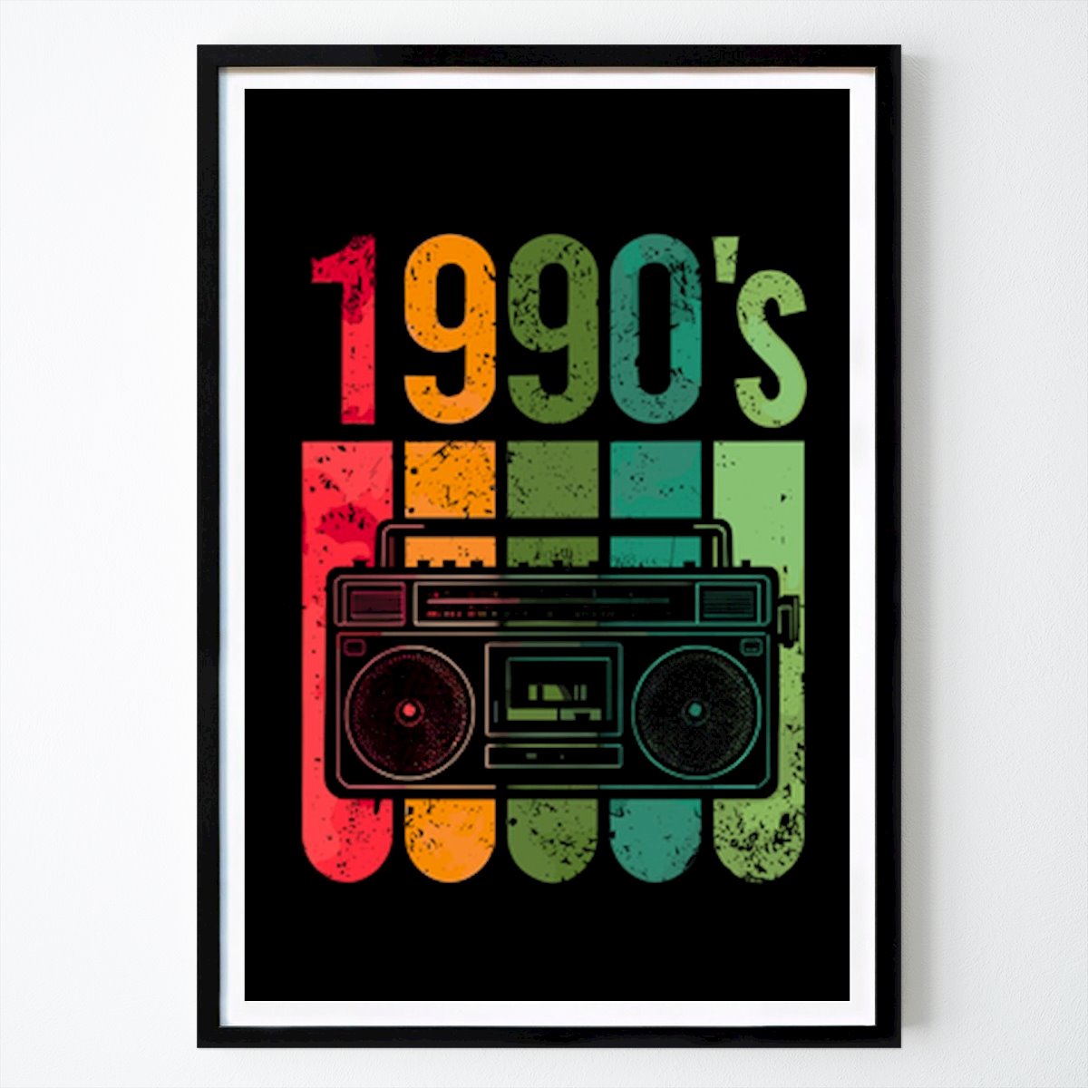 Retro & Vintage Poszter: Retro hangulat: Az ikonikus 1990-es évek boom box Jhony black által