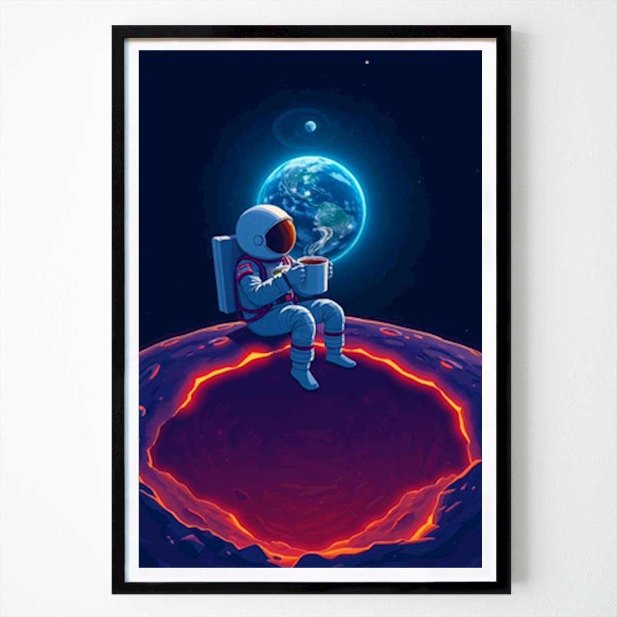 Kitchen Poster: Cosmic Coffee Break: An Astronaut's Moment of Reflection by Valco de Vlaar