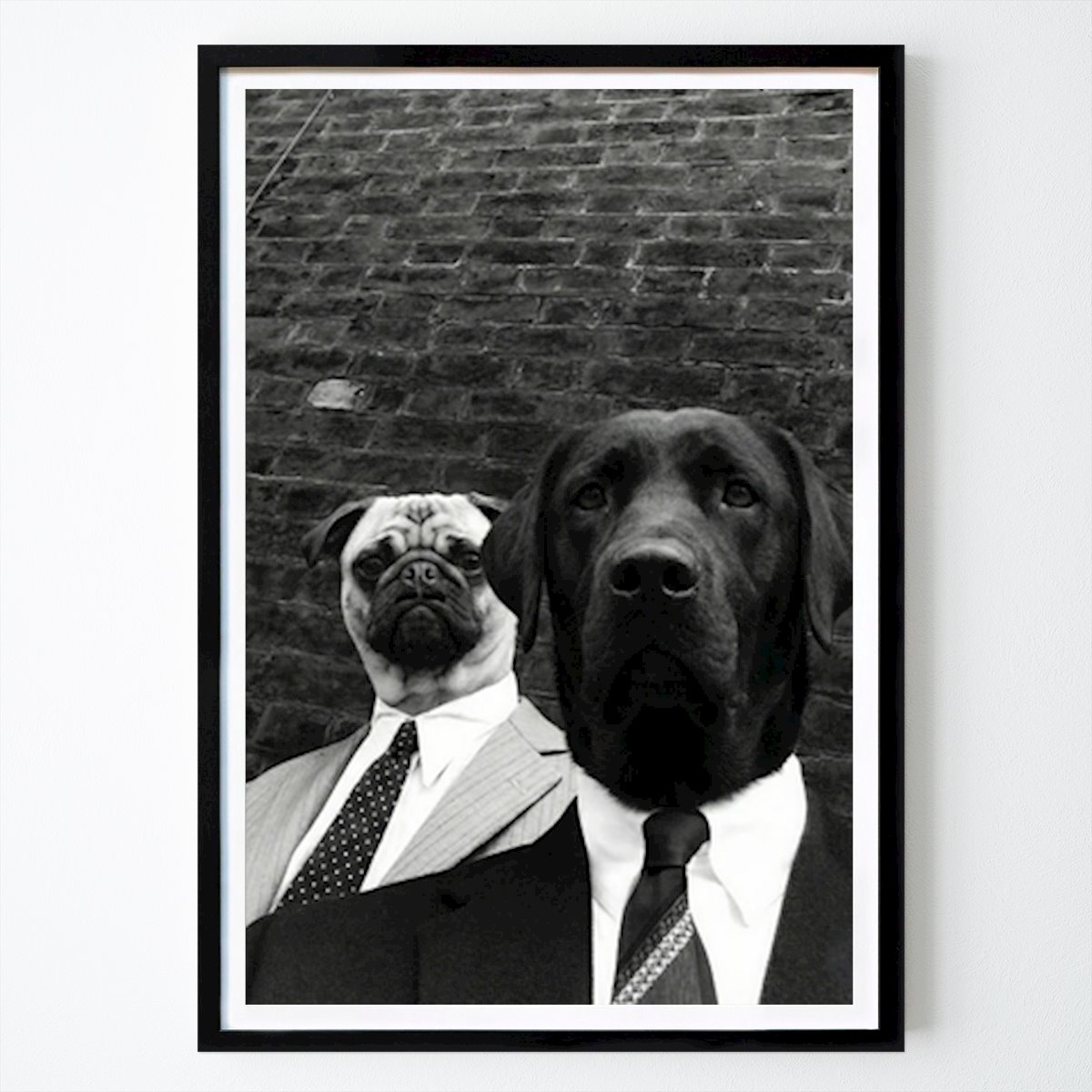 Citation & Text Poster: Partners in Town - Vintage Dog Duo by Dede Rahman