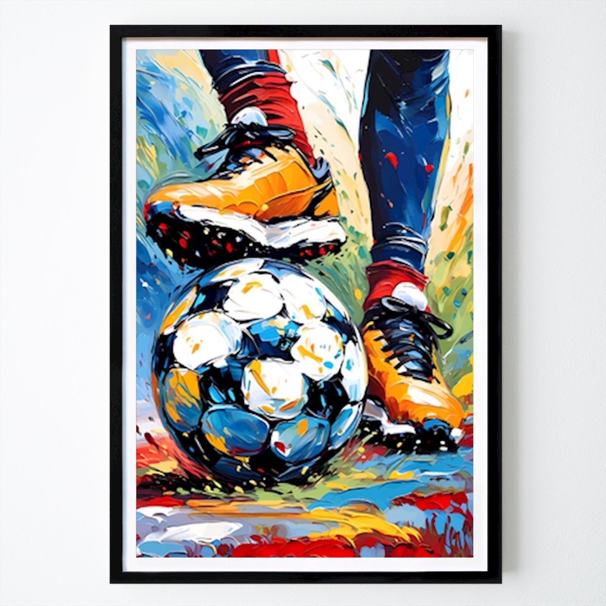 Football Affiche: Jeu de jambes vibrant : l’art du football par Astakol topx