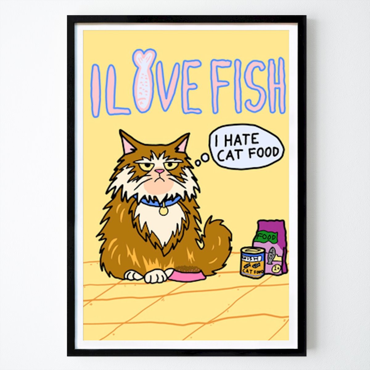 Ilustración Póster: Amante de la comida para gatos: El gato que prefiere el pescado de Marvel Mix