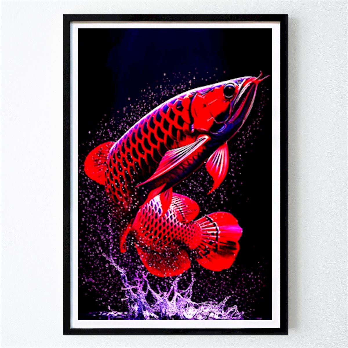 Illustratie Poster: Levendige Arowana: Een vleugje kleur in de diepte van Coconut Young