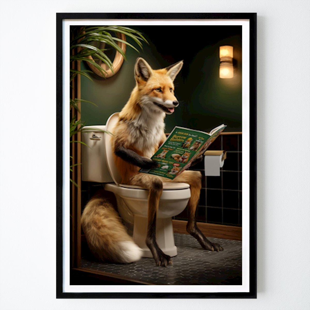 Animals Poster: Literary Fox: A Whimsical Bathroom Break by Craig Doogan