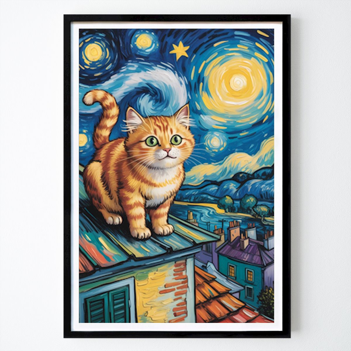 Sternennacht: Katzen-Ausgabe Poster von Shane Gregory – Städte & Länder Wandbild – Printler