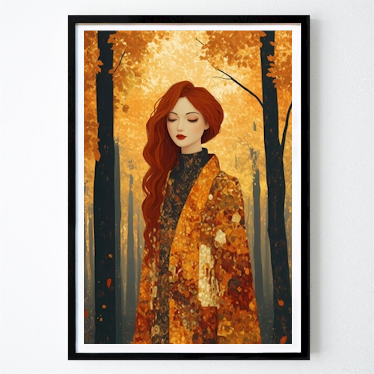 People & Portrait Poster: Autumn beauty: A Portrait Of Beauty by Kimoart