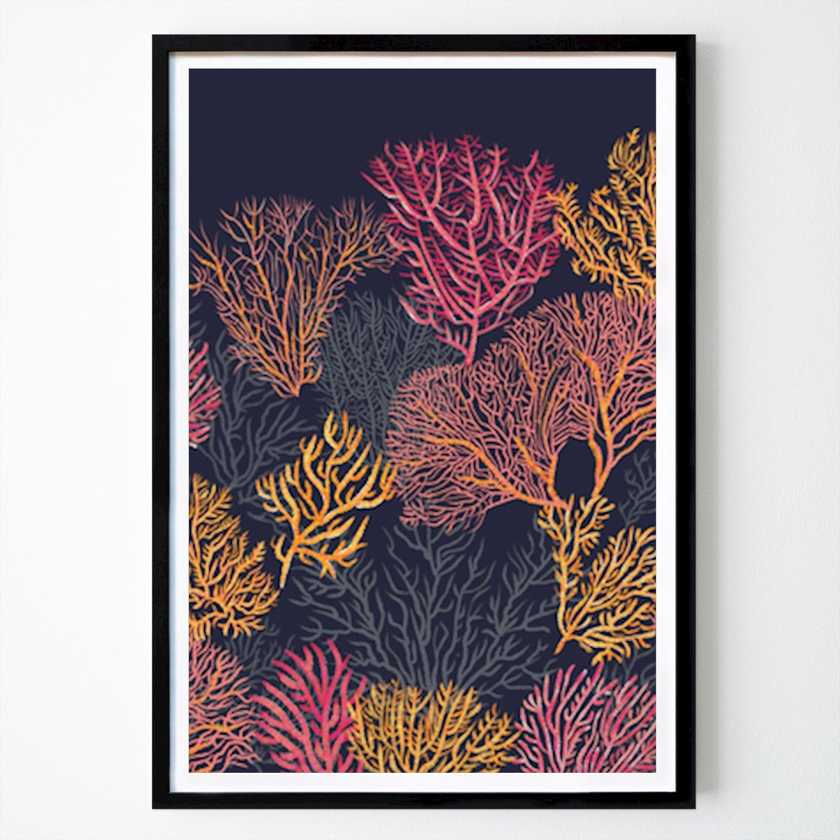 Fleurs & Plantes Affiche: Motifs vibrants de récifs coralliens : plongée dans la beauté sous-marine par Alexandra Weise