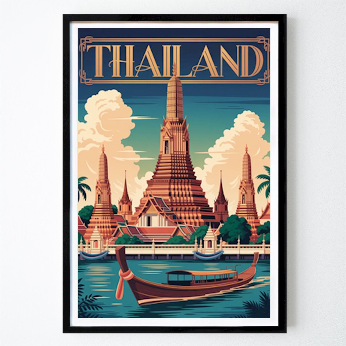 Places & Cities Poster: Vintage Travel Poster: Enchanting Thailand by Rhythm Hammon