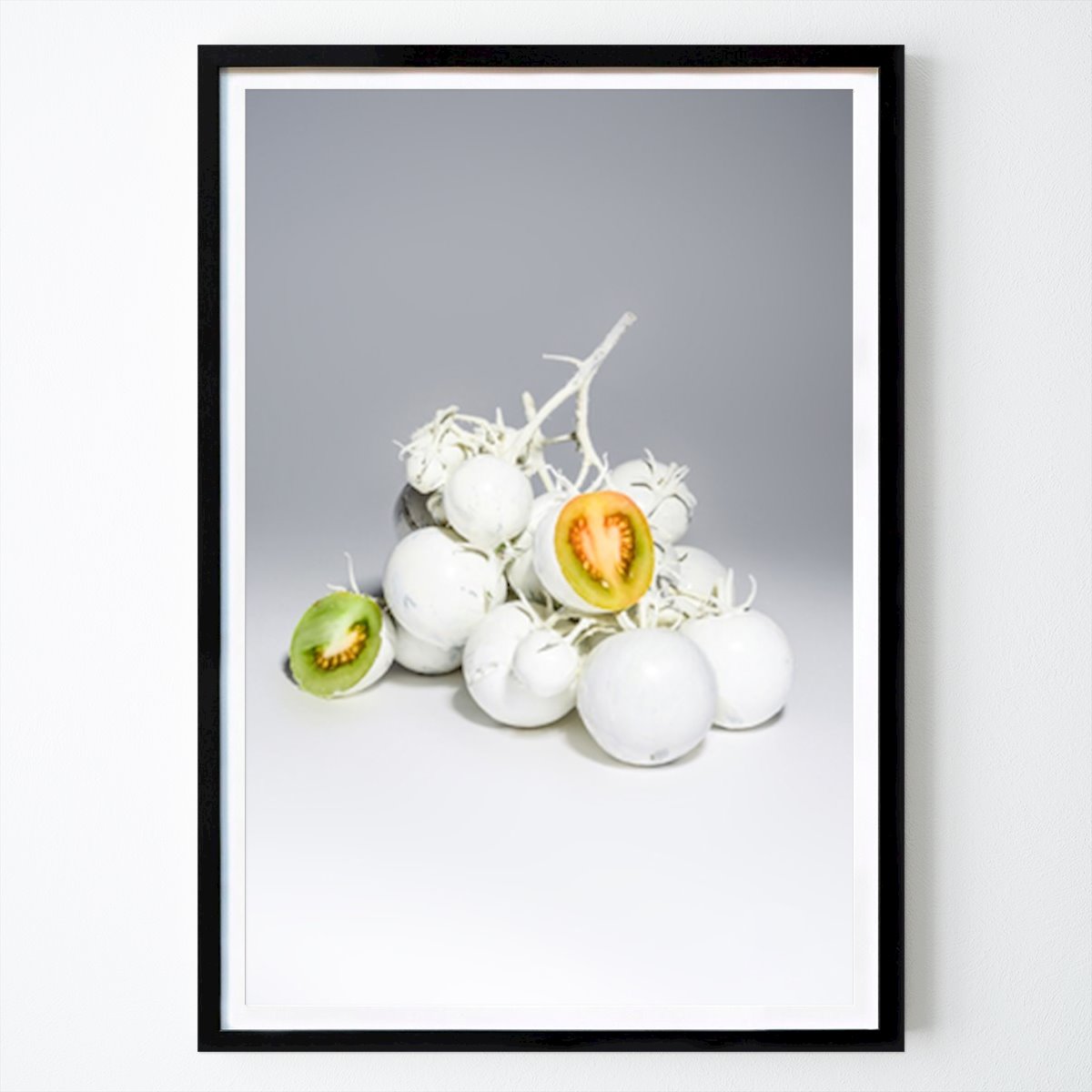 Botanical Poster: A Playful Arrangement Of White Tomatoes by Sauman Ng Agerberg